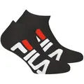 Produktbild: FILA Unisex, 2 Paar Socken - Invisible Sneakers, Logo, einfarbig Schwarz 35-38