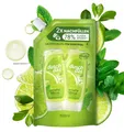 Produktbild: (4x 500 ml) Duschdas Duschgel Limette Minze Nachfüllbeutel Duschbad mit Fresh-En