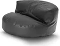 Produktbild: Green Bean® Sitzsack Sofa aus Kunstleder mit EPS Perlen Füllung - Lounge im Sitzsack-Design 90 x 50 cm mit ergonomischer Rückenlehne - Dunkelblau
