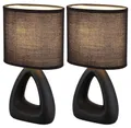 Produktbild: 2er Set Tischleuchte, Keramik Textil, schwarz, H 30 cm