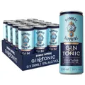 Produktbild: Bombay Sapphire Gin & Tonic Ready-to-Drink, Cocktail in der Dose, 10 Vol.-%, 25 cl / 250 ml (12er-Packung), alkoholisches Getränk mit zu 100% per Dampfinfusion hergestelltem London Dry Gin