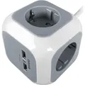 Produktbild: Orno PRZEDŁUŻACZ 4 KROTNY 2P + Z ŁADOWARKA 2 X USB, 1.4 M (OR-AE-13144(GS))