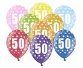 Produktbild: 10 kunterbunte Luftballons 50 Geburtstag Ballon 50 Made in EU Größe 30cm Metallic Deko Luftballons 50. Geburtstag Frauen Männer Goldene Hochzeit Ballons 50