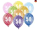 Produktbild: 10 kunterbunte Luftballons 50 Geburtstag Ballon 50 Made in EU Größe 30cm M