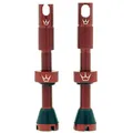 Produktbild: Peaty's X Chris King MK2 Tubeless Ventil Presta - Integrierter Speichenschlüssel & Ventilkernentfernungskappen, Mountainbike, Rennrad Fahrrad Reifen, Kompatibel einfügen, 7075 Aluminium - 42mm Rot