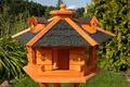 Produktbild: Vogelhaus Futterhaus Vogelvilla mit Solarbeleuchtung und Silo klein und Groß V16 (Schwarz, klein), Vogelfutterhaus