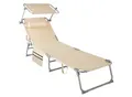 Produktbild: tectake® Sonnenliege, klappbar, 4-fach verstellbare Rückenlehne mit Kopfpolster, 190 x 68 x 28 cm, mit Seitentasche