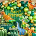 Produktbild: 143 Stück Geburtstag Dinosaurier Ballon Dekoration mit Füllpumpe Dino-Geburts...