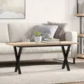 Produktbild: vidaXL Couchtisch X-Gestell 110x40x45,5 cm Massivholz Kiefer Stahl