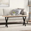 Produktbild: Couchtisch X-Gestell 110x40x45,5 cm Massivholz Kiefer Stahl