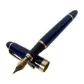 Produktbild: Füllfederhalter Edler Kolbenfüller Stahlfeder vergoldet mit Stiftetui dunkelblau