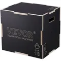 Produktbild: VEVOR 3-in-1-Plyometrische Sprungbox 20/18/16-Zoll-Plyobox, Sprungkasten Sprungkiste 204 kg Tragfähigkeit, Fitnessübungs-Step-Up-Box für Heimtraining, Sprungkrafttraining Schwarz Einstellbare Höhe