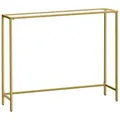 Produktbild: Vasagle Konsolentisch Hartglas 20 cm x 100,5 cm x 80 cm Gold