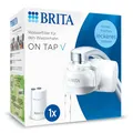 Produktbild: BRITA Wasserfilter für Wasserhahn ON TAP V inkl. 1 Filterkartusche – für nachhaltiges Wasser mit besserem Geschmack/reduziert kleine Partikel, Metalle & geschmacksbeeinträchtigende Stoffe