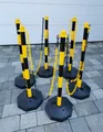 Produktbild: 6 Stück Flexible Absperrpfosten Gelb mit 10 Meter Absperrkette