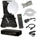 Produktbild: Camping SAT Anlage EASYFINDER mobil HD Receiver 12V & 230 10m Kabel 35cm Spiegel