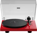 Produktbild: Pro-Ject Debut Evo 2, Audiophiler Plattenspieler der nächsten Generation mit Carbon Tonarm und elektronischer Geschwindigkeitsumschaltung, Made in Europe (Rot Hochglanz)