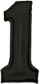 Produktbild: Amscan Große Zahl 1 Silk Lustre schwarz Folienballon N34 verpackt 86 cm