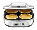 Produktbild: ROMMELSBACHER Pancake Maker PC 1800, 4 Backmulden à 13,5 cm Ø, Antihaftbeschichtung, 15 Minuten Zeitschaltuhr, automatische Abschaltung, 1800 Watt, silber