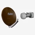 Produktbild: Fuba 65cm Satellitenschüssel braun Set Twin LNB 2 Teilnehmer (HDTV,4K/8K)