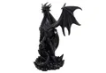 Produktbild: MystiCalls Fantasy-Figur Schwarzer Drache auf Felsen Drachenfigur Fantasy Fantasyfigur (1 St), Perfekt zu jedem Anlass - Geburtstag, Weihnachten