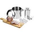 Produktbild: BROWIN Rostfreier Schinkenkocher Edelstahl 313016 | Schinkernpresse 1,5kg Set mit Thermometer und Topf | Schinkenform Kochschinkenform für gesundes hausgemachtes Fleisch Presse