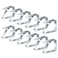 Produktbild: Vaily Tischtuchklammer Edelstahl 12er Set - Tischdeckenklammer für Picknicks, Grillen, Parties und Weihnachtsfeiern - Tischtuch Clips für Tischplatten bis 3 cm Stärke