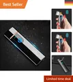 Produktbild: Elegantes Winddichtes Feuerzeug mit LED-Anzeige – Flammenloses Design, Ice Black