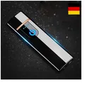 Produktbild: USB-Ladegerät Feuerzeug Winddicht Doppelseitig Zündung Fingerabdruck LED