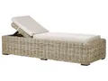 Produktbild: Beliani Gartenliege Rattan natürlich mit Auflage beige verstellbare Rückenlehne Palese