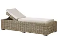 Produktbild: Gartenliege Rattan natürlich mit Auflage beige verstellbare Rückenlehne Palese