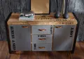 Produktbild: MASSIVMOEBEL24 Sideboard Mango 145x40x85 natur bedruckt FACTORY #132