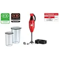 Produktbild: ESGE-Zauberstab E120 Select Premium-Set 902125 rot, Hand - Stabmixer, Pürierstab, inkl. Becher-Set 600ml & 400ml, elektrischer AC – Motor 2-stufen.