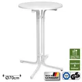 Produktbild: Stehtisch Bartisch Bistrotisch Tisch Partytisch Gartentisch klappbar Ø70 cm weiß