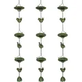 Produktbild: Outsunny 3er Set Regenkette 123cm Regenablaufkette aus Metall Ablaufkette mit befestigtem Aufhänger Vögeln Bell Dachrinnenkette Regenwasserkette Regenfängerkette für Dachrinnen Regenfänger Regenketten   Aosom