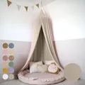 Produktbild: lilimaus Baldachin Kinderzimmer mit Goldapplikation [in 12 Farben] Betthimmel aus 100% Baumwolle Musselin Mädchen & Jungen - Babybett Himmel als Babyzimmer Deko - Vorhang für Kinderbett, Kuschelecke