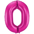 Produktbild: XL Folienballon Zahl 0 in magenta, 86 cm, 1 Stück, Helium Ballon (unbefüllt)
