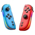 Produktbild: Joysticks für Nintendo Switch Hall Effekt RGB Beleuchtung Controller Rot Blau - Rot/Blau