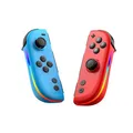 Produktbild: Wigento Joypads für Nintendo Switch, Hall Effekt Joysticks, RGB Beleuchtung, 6 Achsen Gyro, Turbo Funktion, kabelloser Gaming Controller (Blau/Rot)