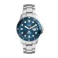 Produktbild: Fossil Blue uhr für Herren, Quarzwerk mit Edelstahl- oder Lederarmband, Blau und Silberton, 42MM