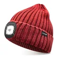 Produktbild: COTOP Mütze mit Licht, Led Strickmütze Herren Winter, Geschenke Männer Weihnachten, Warm Beanie mit Stirnlampen für Joggen, Wandern, Laufen, Radfahren