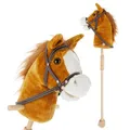 Produktbild: Bieco Steckenpferd Kinder Brownie | Hobby Horse Pferde | Steckenpferd Rollen | Steckenpferd Holz Pferd Stab | Stock Pferde Schöne Steckenpferde für Kinder Stockpferd Kleinkind Zubehör