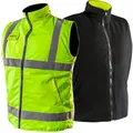 Produktbild: NEO TOOLS 2in1 Herren Profi Warnweste Gelb Wind und wasserdichte Gr. S-3XL | Winterweste, Fleeceweste, Sicherheitsweste Arbeitsweste, Funktionsweste Gr. XXL