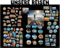 Produktbild: Anwicar Magnettafel Unsere Reisen - Horizontal 55x80 cm magnetische Pinnwand aus Stahl - ideal für Reise - Magnete und Erinnerungen - beschreibbare Magnettafel - inkl.Montageset - Schwarz