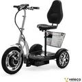 Produktbild: Veleco ZT16 - Elektromobil - 750W - 12km/h - Abnehmbarer Einkaufskorb - Klappbare Lenksäule - Mobilitätsroller (Silber) - Silber