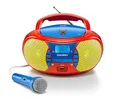Produktbild: Karcher RR 5026 tragbares CD Radio - bunte Kinder-Boombox mit CD-Player, UKW Radio, USB & Mikrofon - Batterie/Netzbetrieb