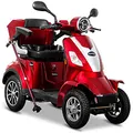 Produktbild: Rolektro E-Quad 25 V.2 Elektromobil Rot - 4-Rad Seniorenmobil 1000W - RW 50km - Koffer Rückwärtsgang USB EU-Zulassung