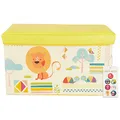 Produktbild: Bieco Aufbewahrungsbox mit Deckel Kinder Zoos, faltbar, Sitzhocker mit Sitzgelegenheit, und Polsterung, Spielzeugkiste mit Stauraum, Sitztruhe, Jungen & Mädchen, 66 L, Belastbar bis 80 Kg, gelb