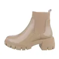 Produktbild: Ital Design Damenschuhe Stiefeletten Chelsea Boots, DES903M-, Kunstleder, Hellbraun, Gr. 37