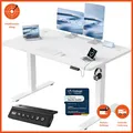 Produktbild: Höhenverstellbarer Schreibtisch Elektrisch 120x60cm mit USB-Ladeanschluss Weiß